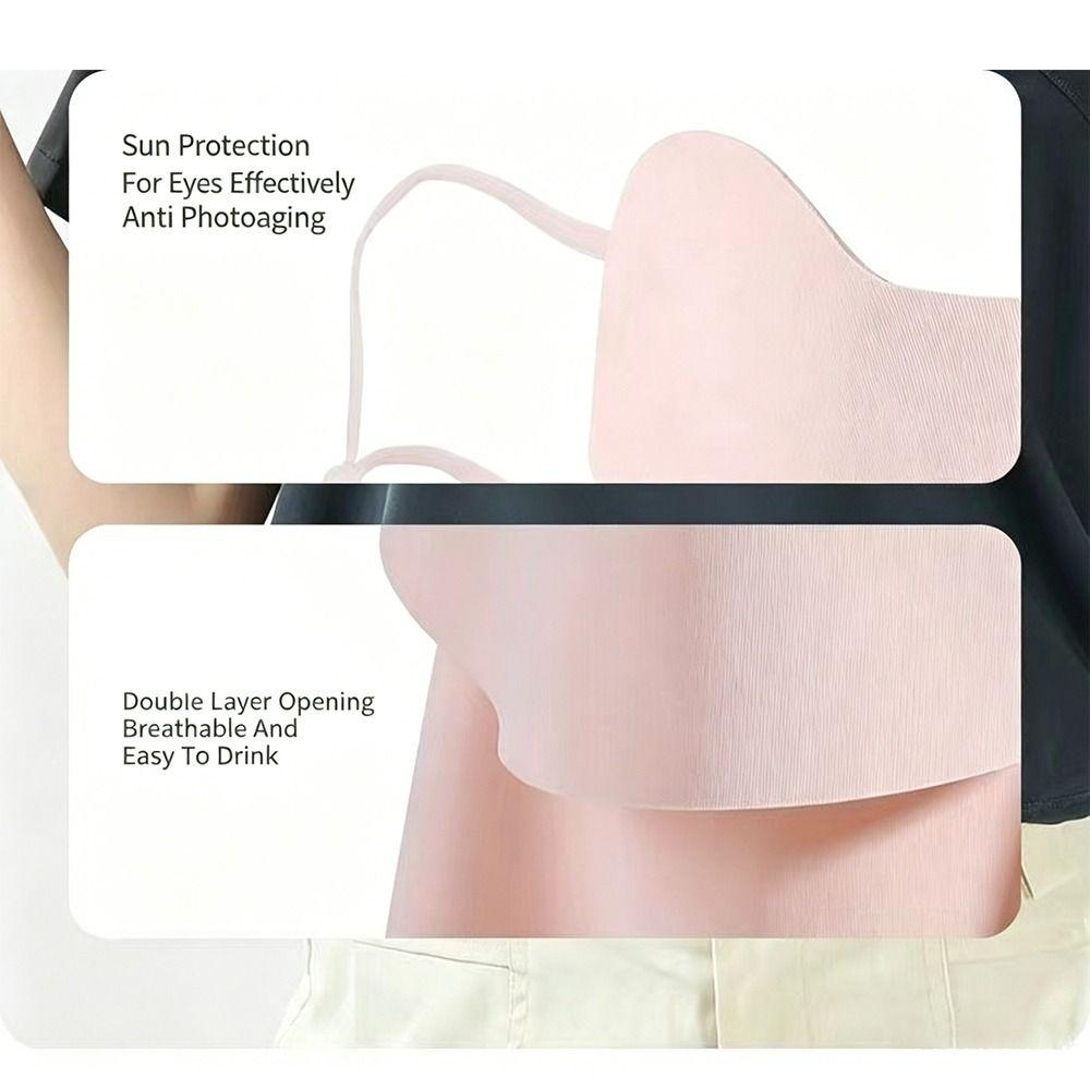 Full Face Cover Ice Silk Face Mask Half Face Cover Face Neck Cover UV Protection Mask  Women's Use