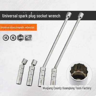 Universeller dünner magnetischer 14-mm-Zündkerzen-Steckschlüssel – Erweitertes Autoreparaturwerkzeug