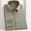 Spring New Fashion Casual Long Sleeve Shirt Men's Bamboo Fiber Non-ironing Solid Color Shirt