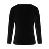Women's Fashion Golden Velvet Solid Colour Round Neck Long Sleeve T-Shirt Top