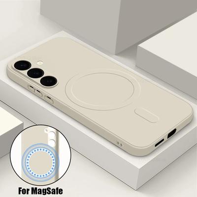 For Magsafe Liquid Silicone Case For Samsung Galaxy S25 Ultra S24Plus S23 S22 S21 A55 A35 A16 A36 Magnetic Wireless Charge Cover