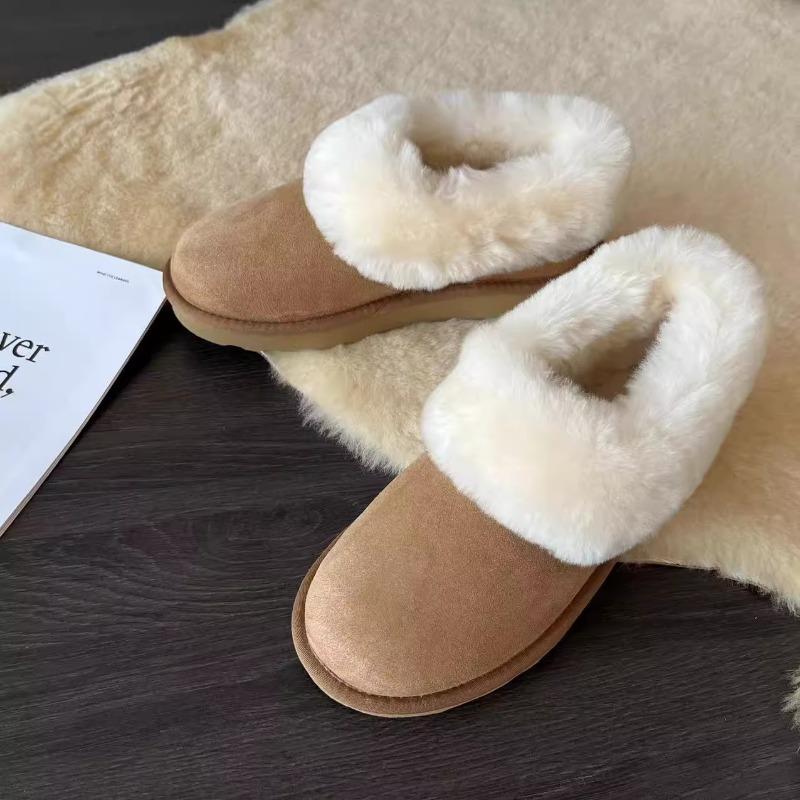 Fashion 2025 Women's Winter Boots Comfortable Hoop Mouth Snow Boots Fashion Sheep Fur Integrated Casual Shoes Le Fu Shoes