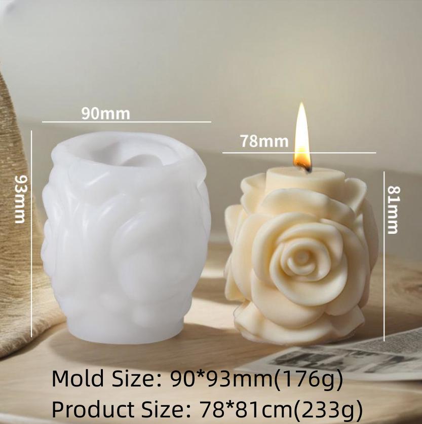 Rose Candle Mold Resin Plaster Soap Mold Silicone Mold Baking For Soap Making Diy Crafting Gift