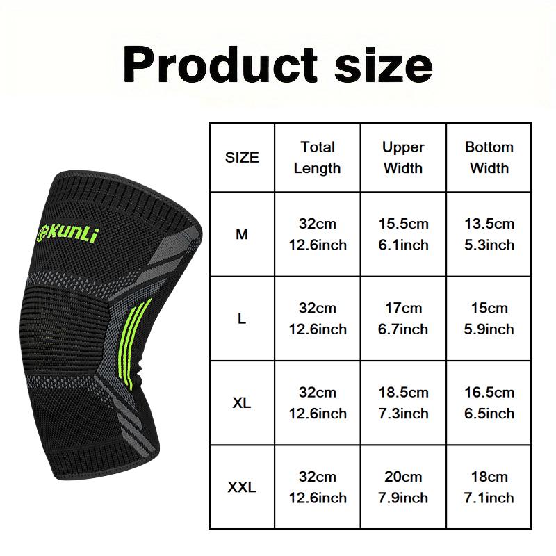 

2 Pack Kunli Sports Knee Support Braces, 2 Pack, Breathable & Elastic Compression Knee Sleeves For Running, Basketball, Fitness XXL