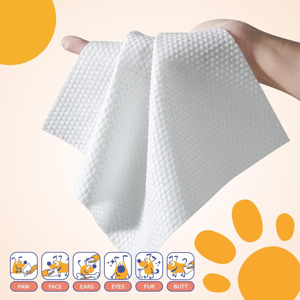 SUNNY DOGGY Pet Wet 80 Sheets x 6 for and and Other and Safe for Licks Wipes, Packs, Dogs, Paws, Ears, Eyes, All-Over Cleansing, Cats, Pets,