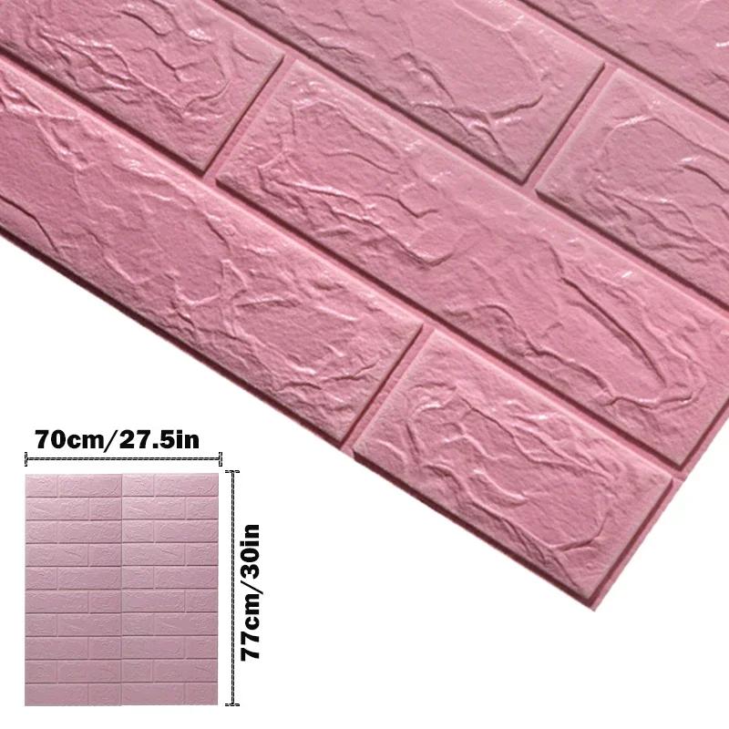 5PCS 3D Self Adhesive Foam Wall Sticker Waterproof  Bedroom Home Decor DIY Imitation Brick Wallpaper for Living Room Decoration