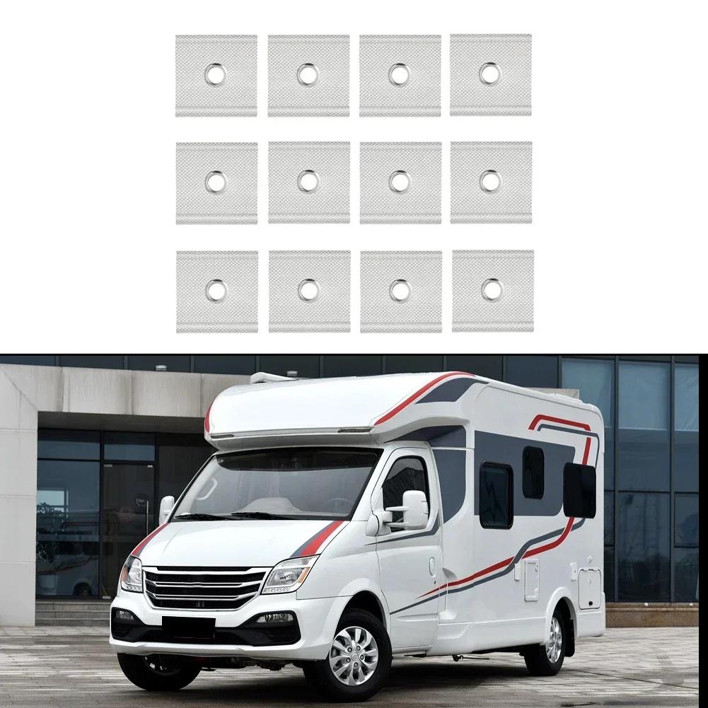 12Pcs Awning Pipe Hooks Piping Eyelets Hooks For 5-8mm Pipe Rails Easy Installation RV Awning Hooks For Caravans Sunshade