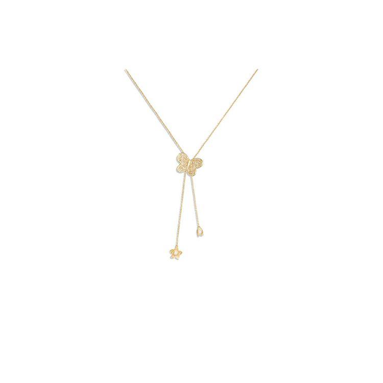 Coach Classic Floral Butterfly Logo Pendant Necklace Women necklace Brass CI916-PNM Basic Packaging-Box Not Included