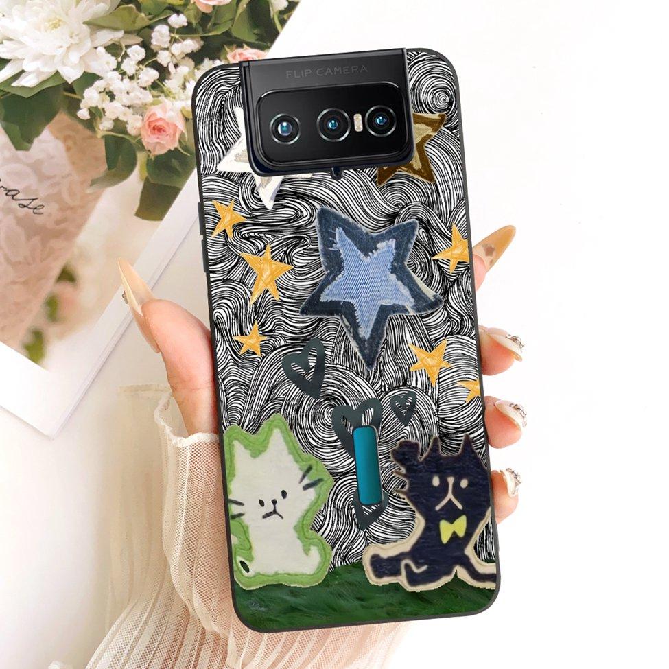

For Asus ZS670KS Cover For Asus ZenFone 7 Case Silicone Cute Cat Fashion Butterfly Funny Painted Casing ZenFone 7 ZS670KS