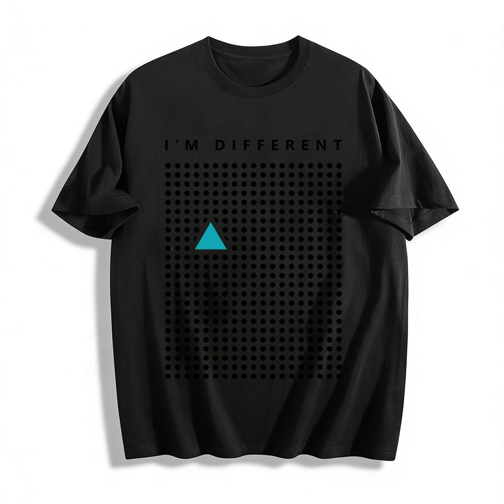 

I M DIFFERENT Unique Dot Print Short Sleeve T-Shirt Niche Design Casual Top Pure cotton T-shirt XXS