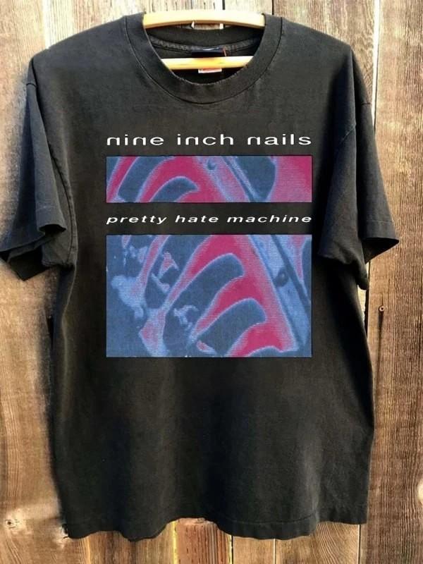 Nine Inch Nails Pretty Hate Machine Short Sleeve Black Color Shirt Men Women