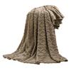 AC Blanket Ultra-Soft Single-layer Plush Comfort Pure Color Jacquard Woven Rhombus Pattern