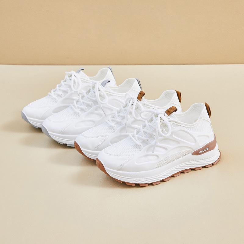 Nové dámské tenisky pro léto Studentské sportovní a volnočasové Síťovina Prodyšné Silná podrážka Výška