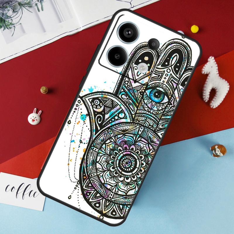 Coque Main de Fatima Hamsa Pour Xiaomi Redmi Note 13 12 11 8 9 10 Pro Note 12S 11S 10S Redmi 12 10C 12C 13C