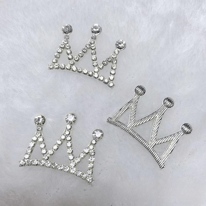 10 Pcs/Lot Alloy Rhinestone C Buckle Crown Water Drill Accessories Jewelry DIY Children's Crown Hair Headdress Decoration.