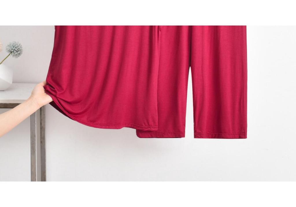 Plus Size Modal Short-Sleeve Pajama Set for Middle-Aged Women - Summer Wear