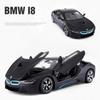 1/24 BMW I8 Supercar Model Samochodu Ze Stopu Diecasty Zabawki Pojazdy Symulacja Metalowy Model Samochodu Kolekcja Prezenty Urodzinowe dla Dzieci