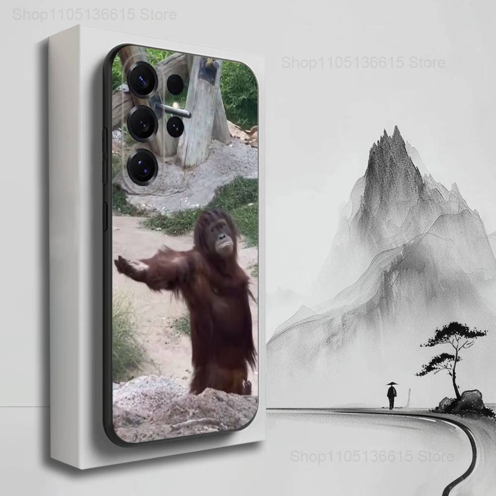 Funny Monkey Cute  Case For Samsung S21,S9,S22,S25,S20,S10,Plus,Ultra,S24,S23,FE,Lite,Soft Silicone Black