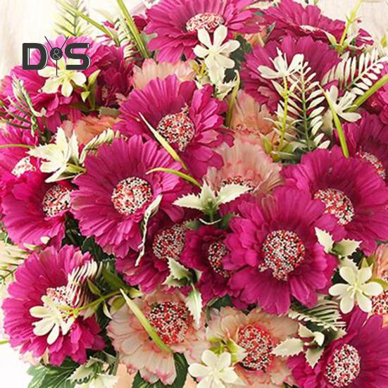 1 Bouquet 7 Heads Artificial Plant Looking Faux Silk Flower Table Centerpieces Simulation Flower Wedding Decor
