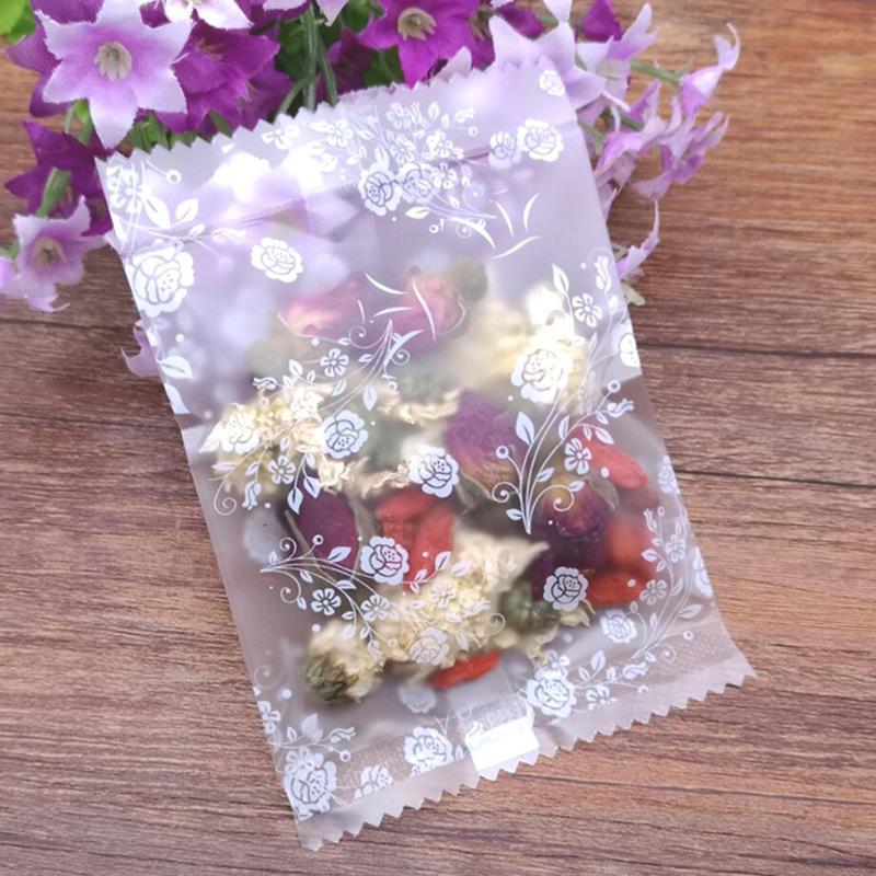 Translucent Frosted Flower Tea Packaging Bags - Sealing Plastic Bags in Multiple Sizes