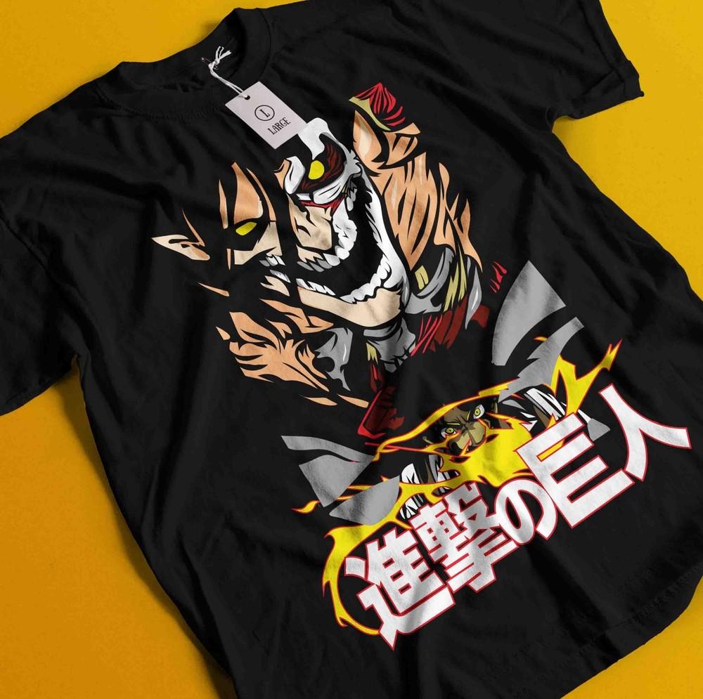 

Attack On Titan Shirt Eren Tshirt Mikasa AOT Levi Anime Manga Graphic Unisex Tee M