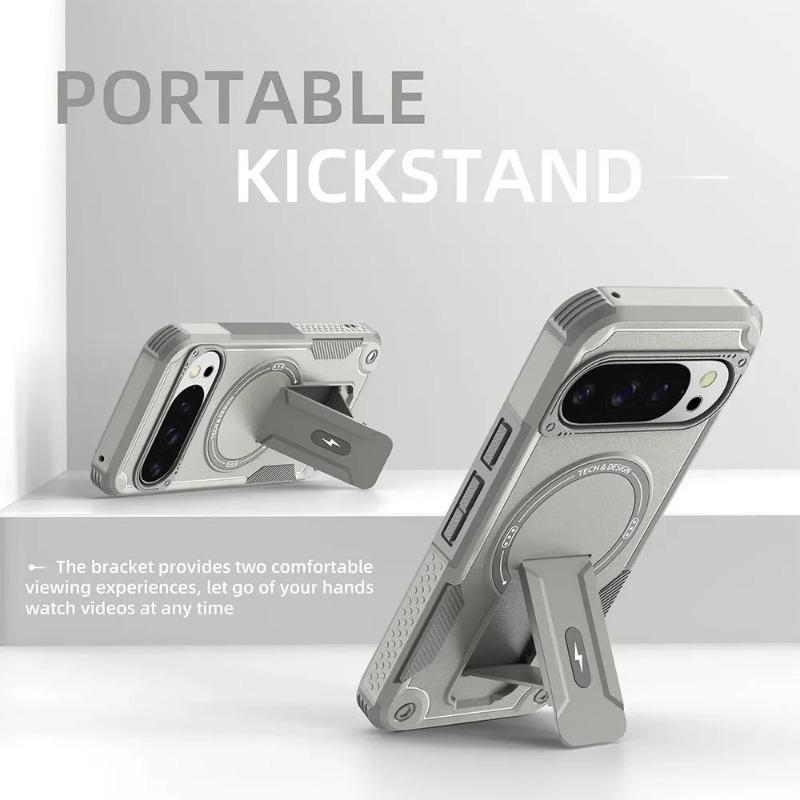 Armor Heavy-Duty Anti-Drop Magnetic Stand Phone Case For Google Pixel 10 9 10 Pro XL 9 Pro XL For Magsafe Wireless Charge Cover