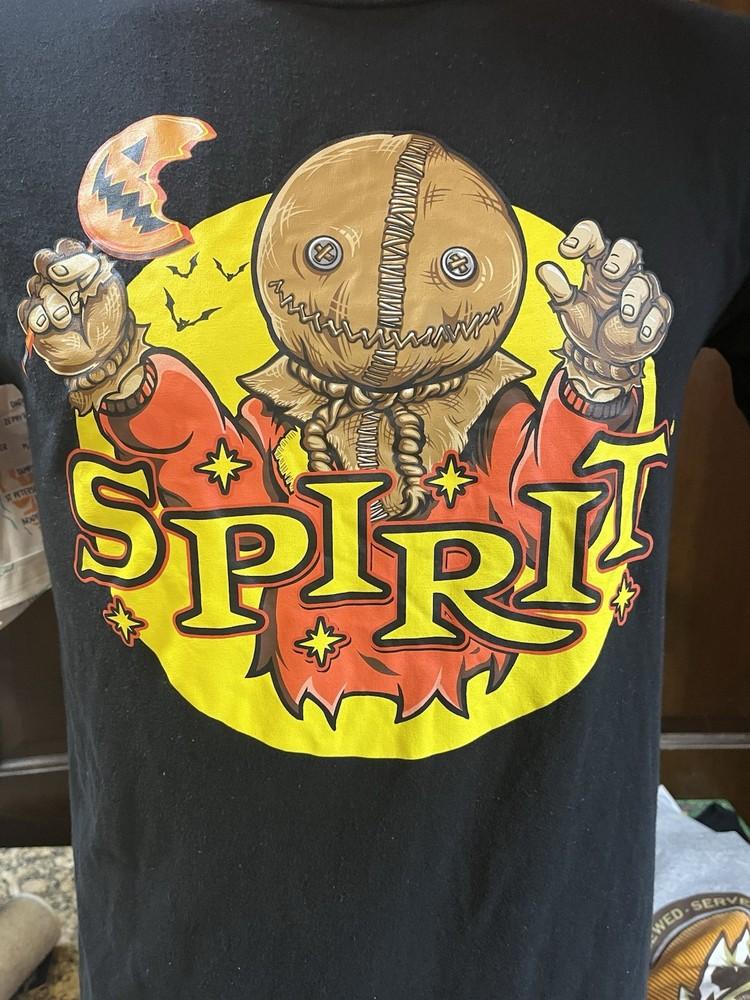 Spirit Mens T-Shirt Black Size Medium Short Sleeve Sam Trick R Treat Halloween Unisex T-Shirt L