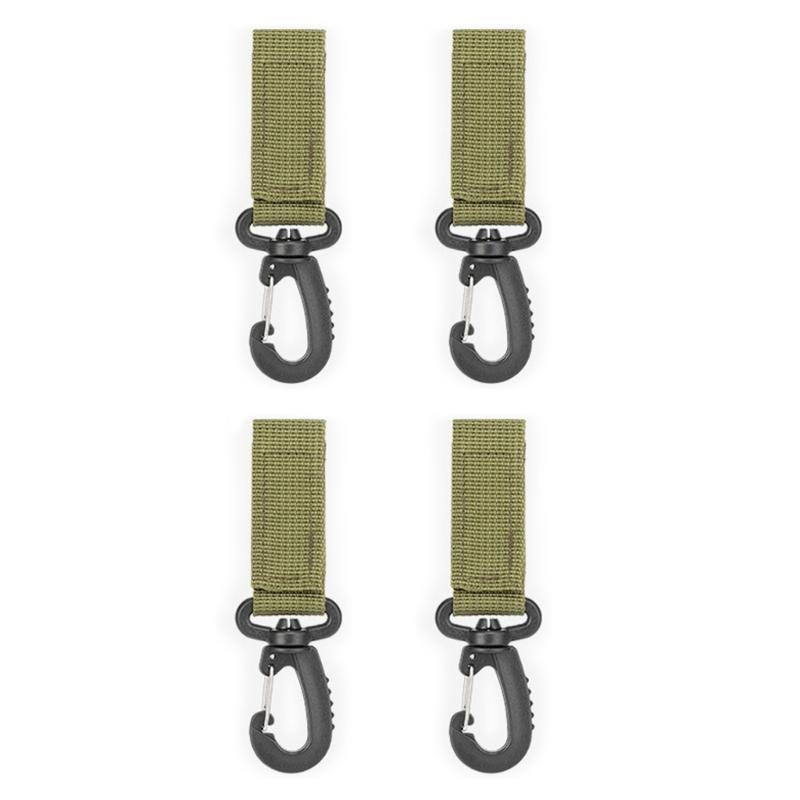 

4Pcs Tactically Hanging Buckles Nylon Webbing Buckles Strap Clip Carabiner Belt Clip Outdoor Buckles Strap Easy to Use армія зелений колір