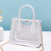 Bag Women 2025 New Transparent PVC with Leather Chain Crossbody Handbag Casual Small Bag