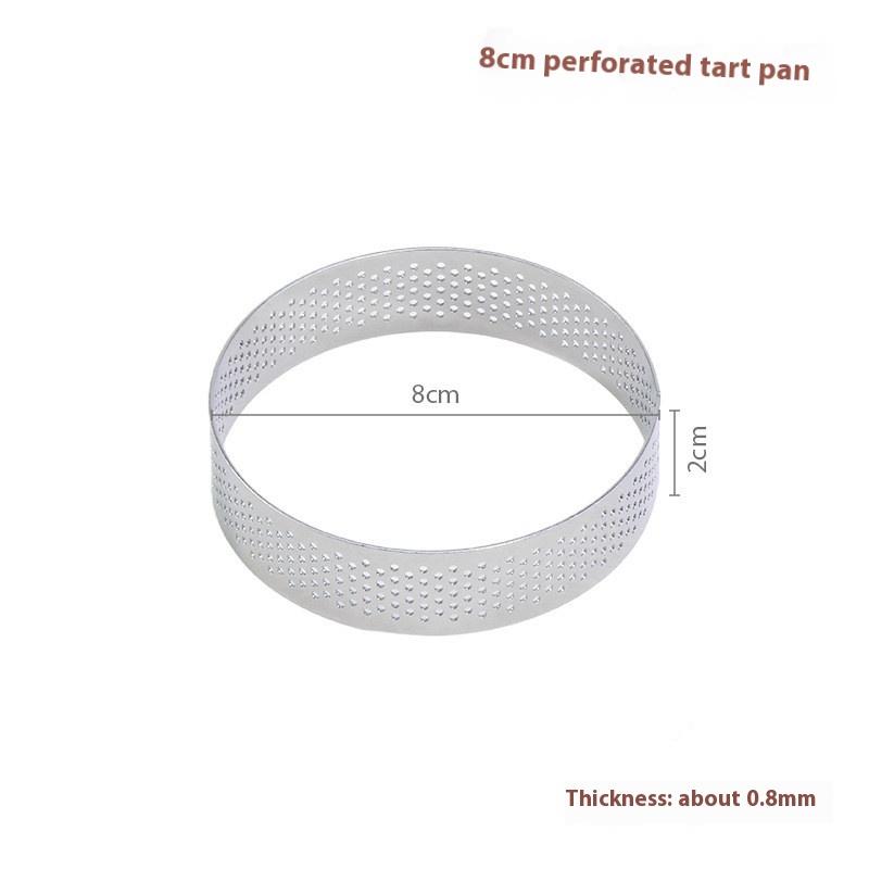 

5/6/7/8/9/10 см Перфорированные кольца для тартов с отверстием Нержавеющая сталь Дно для тартов Башня Фруктовый пирог Киши Кольцо для торта Мусс Форма для выпечки 8cm