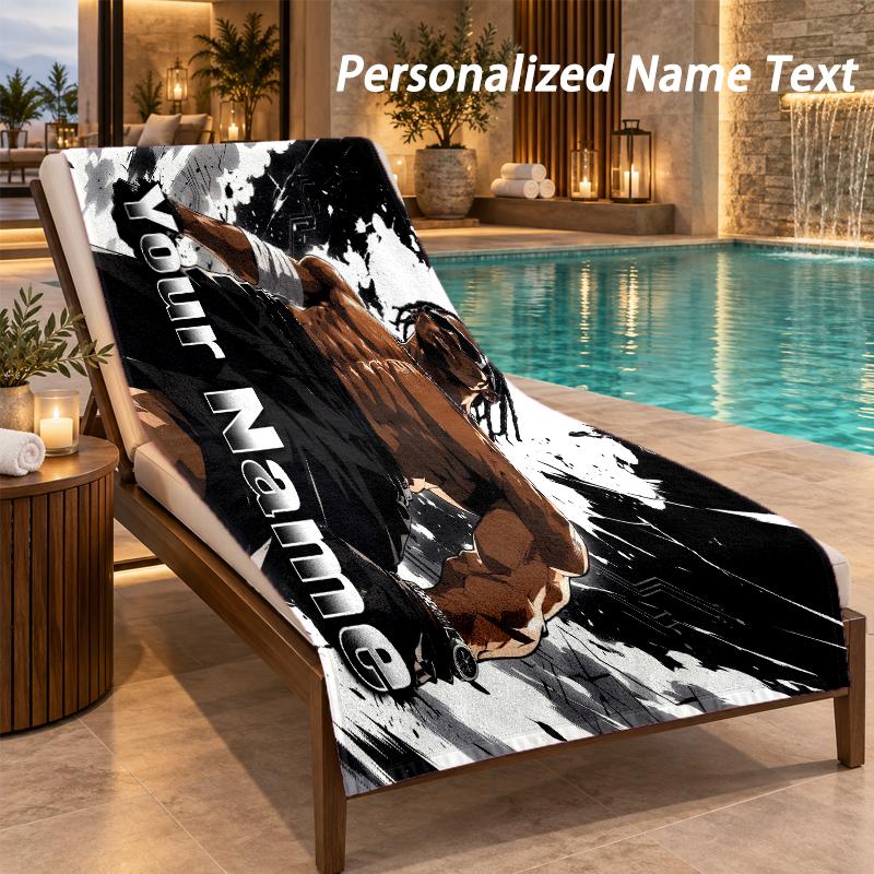 Travis Scott Custom Name Beach Towel Large Soft Towel for Indoor Bathroom Outdoor Beach