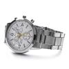 Fashion Men Round Sub-dials Decor Alloy Band Analog Quartz Wrist Watch Gift