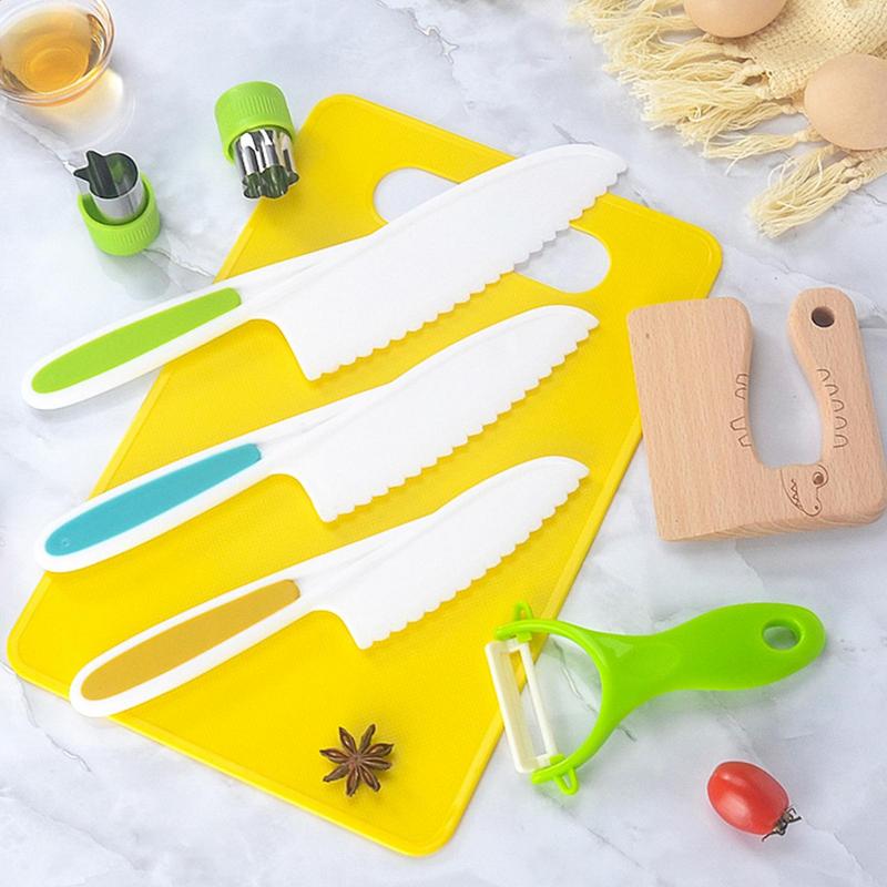 Toddler Kitchen Set Montessori Kitchen Tools for Kids Cooking Set Toddler Kitchen Accessories Real-Toddler Safe Knives Set