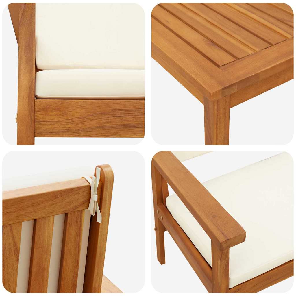 Garden Sofa Set 3 Pcs Brown 120 X 65.5 X 79 Cm Solid Acacia Wood