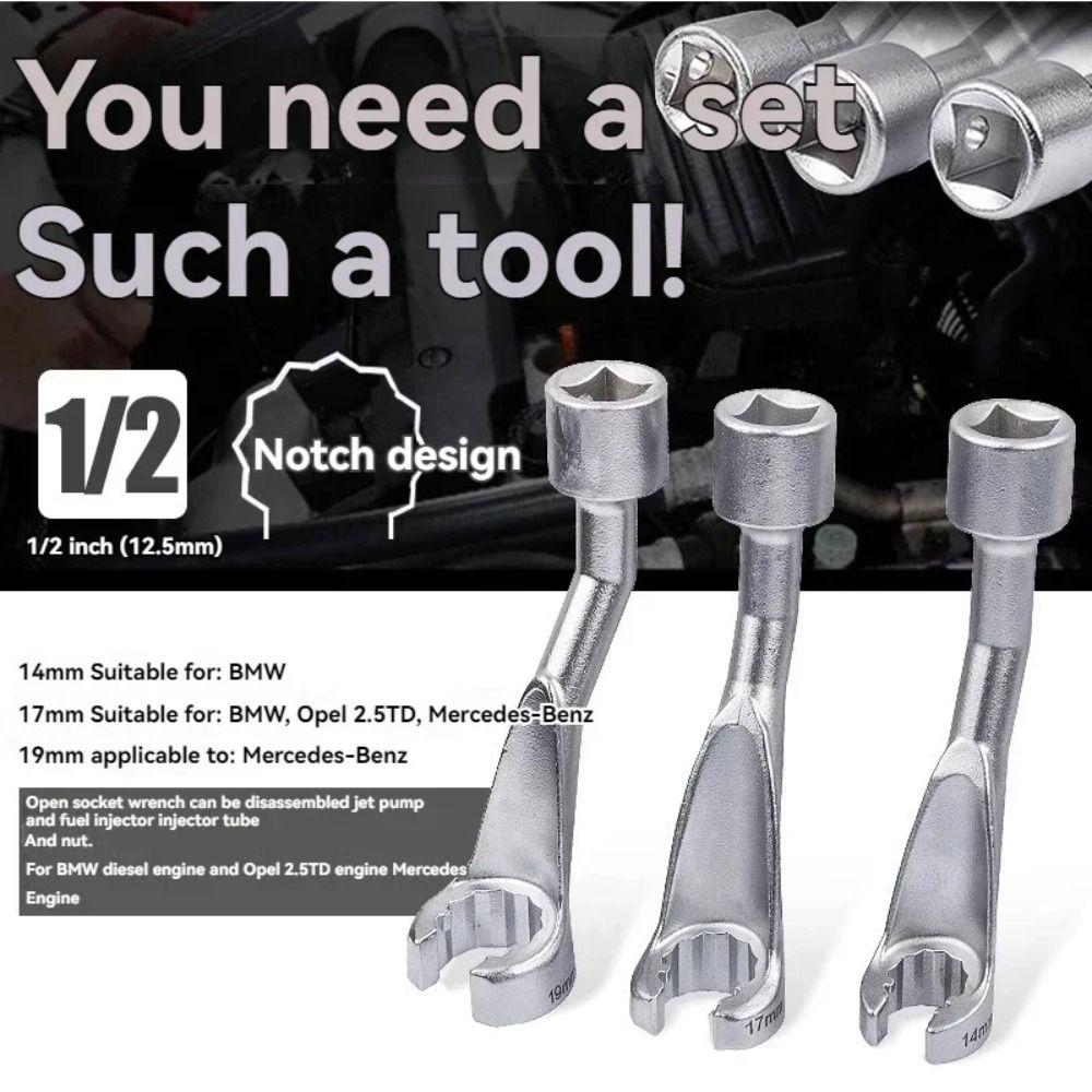

Repairing 1/2 Drive Ratchet L Type Pipe Socket Wrench Drive Fuel Line Socket Hand Tools 1 Set