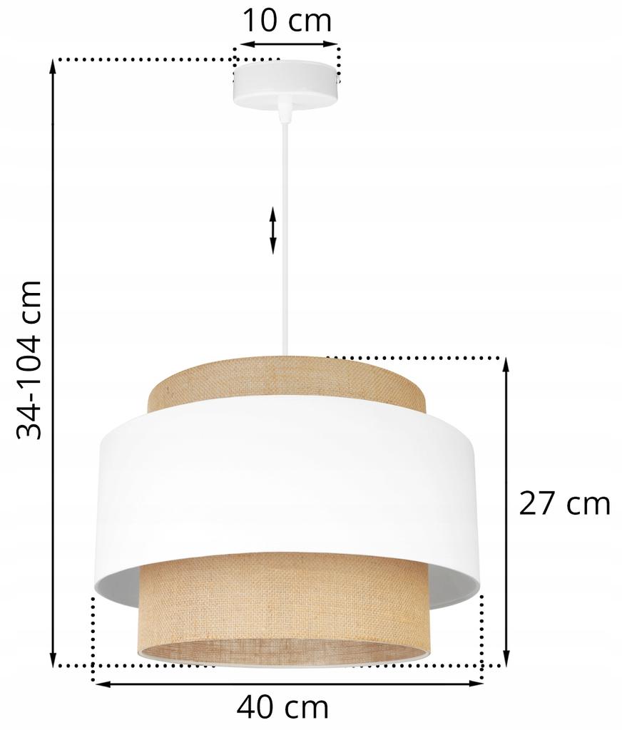 Hanging Lamp, Ceiling Chandelier, Lampshade, Boho Juta