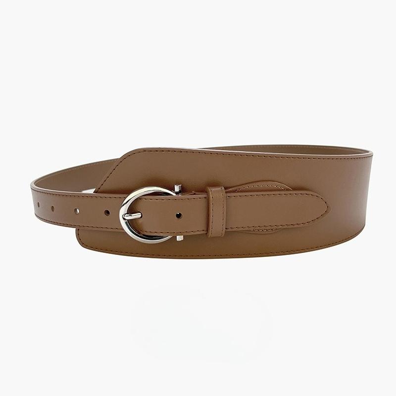 The Lady's Waistband Is Decorated with A Fashionable Cinch and Waist, Featuring A Needle Buckle and Genuine Cowhide Waist Strap In Black