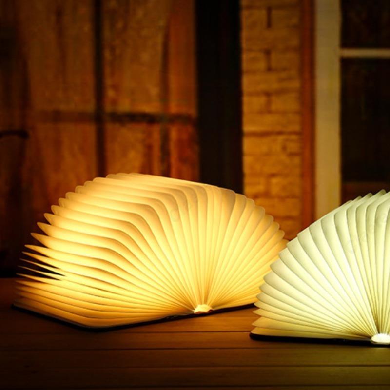 Folding Creative LED Book Folding Flip Night Light USB Charging Tri Color Eye Protection Bedroom Study Atmosphere Lighting