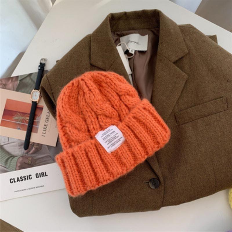 Ding Walk Candy Colored Twist Wool Hat for Women Trendy Autumn and Winter Retro Versatile Warm Ear Protection Cold Hat