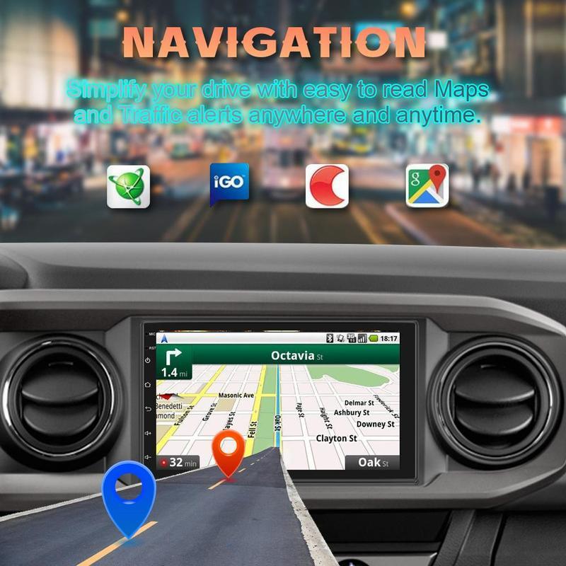 7''  Universal Auto Android Car Radio Touch Screen Support Car DVR Rear View Mirror Link WIFI GPS Bluetooth FM Receiver