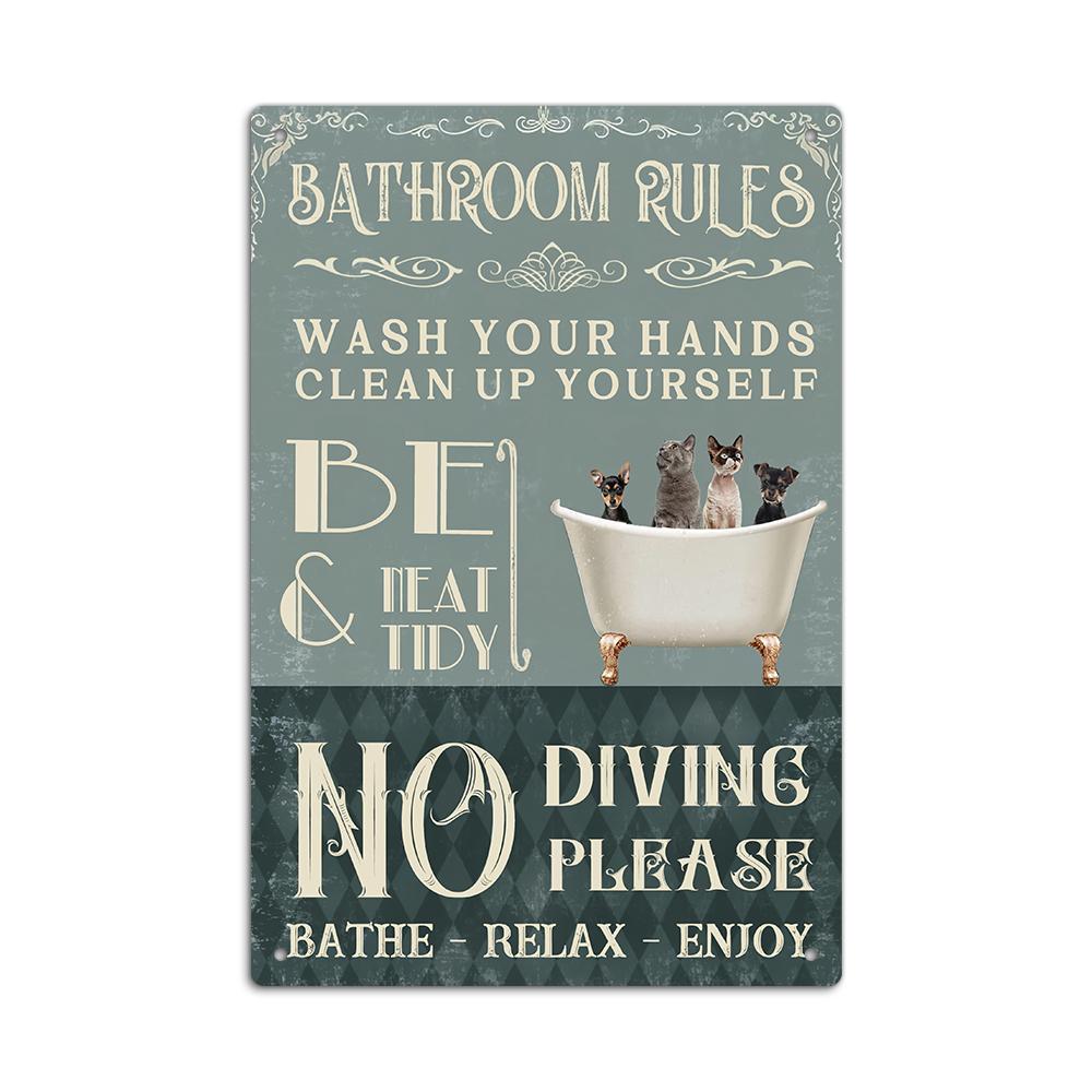 Putuo Decor Vintage Metal  Sign, Chimpanzee Element, Wall Art Decor for Home Farmhouse Bathroom Washroom Toilet, Gift