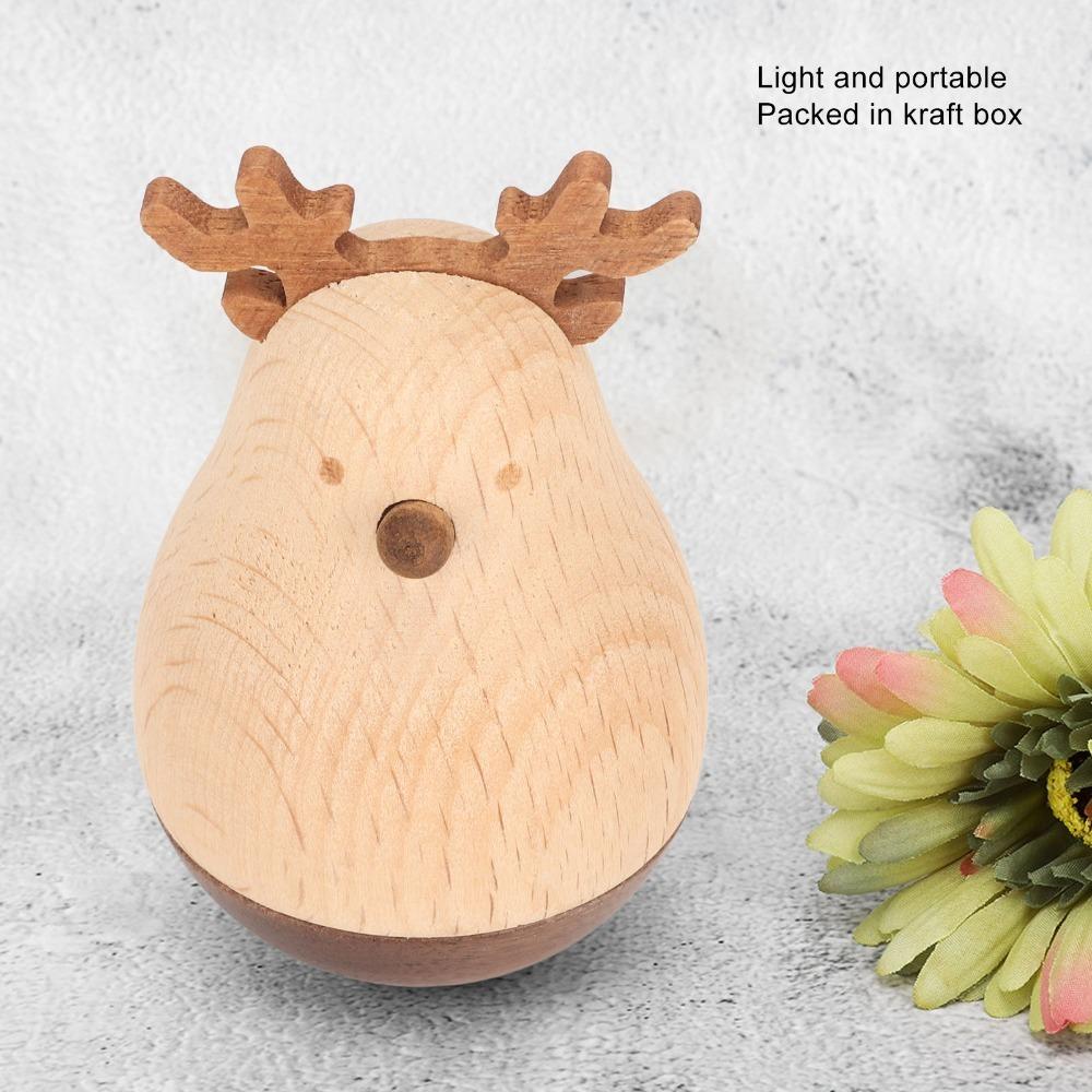 Exquisite Craftsmanship Roly Poly Wood Wooden Tumbler Portable Decorative  School Use