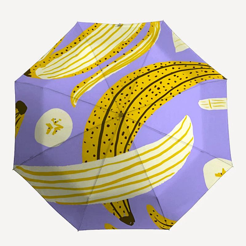 1pc Banana SlicesAutomatic Open/close Folding Umbrella, Compact Portable Travel Umbrella, Perfect Birthday/Holiday, Cute Umbrella Y015