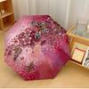 Elegant Butterfly Floral Design Printed Umbrella Windproof Folding Umbrella Portable Sun and Rain Umbrella Suitable for Gifting