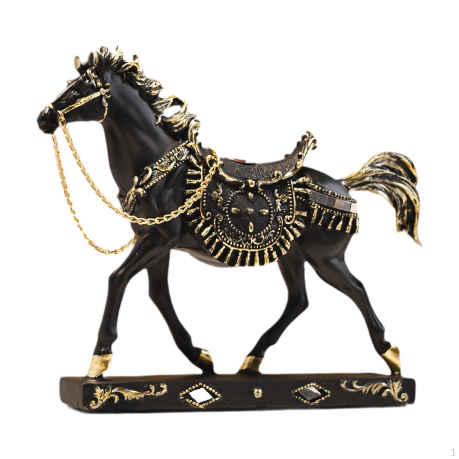 

Елегантна скульптура коня для домашнього декору та колекції подарунків чорний