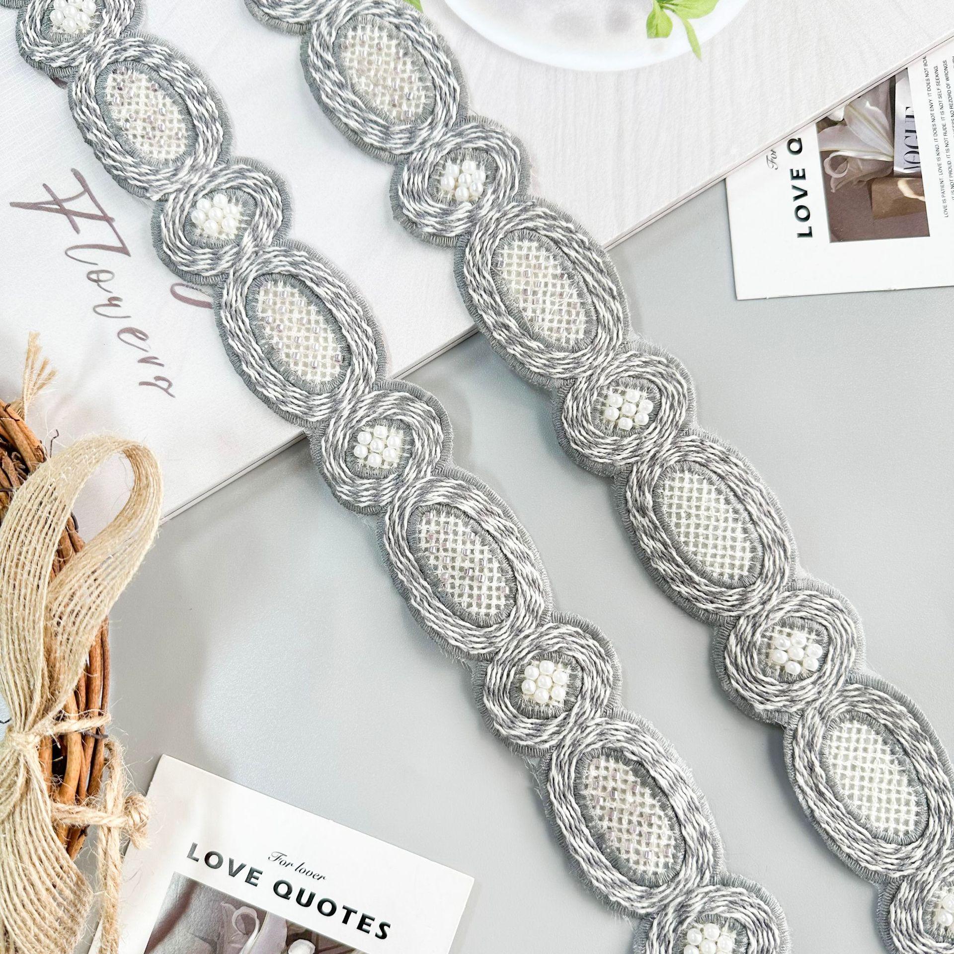 

3,5 см Хлопковая нить Плетеные полые бусины Штрих-код Одежда Оформление витрины Аксессуары для волос Дом Сделай сам Декоративные кружевные аксессуары T3188 grey