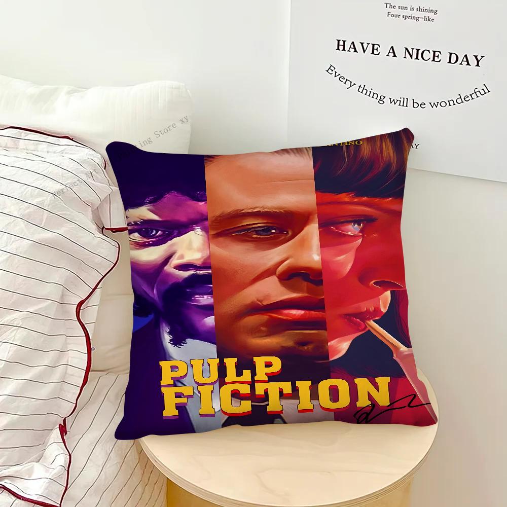 Movie P-Pulp Fiction Pillow Case Square Pillow Bedroom Sofa Leisure Comfort Cushion Car Living Room Home Decoration