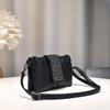 Small Niche Soft Leather New Chain Women's Bag Rivet Small Stone Texture Casual Retro Double-layer Single Shoulder Crossbody Bag