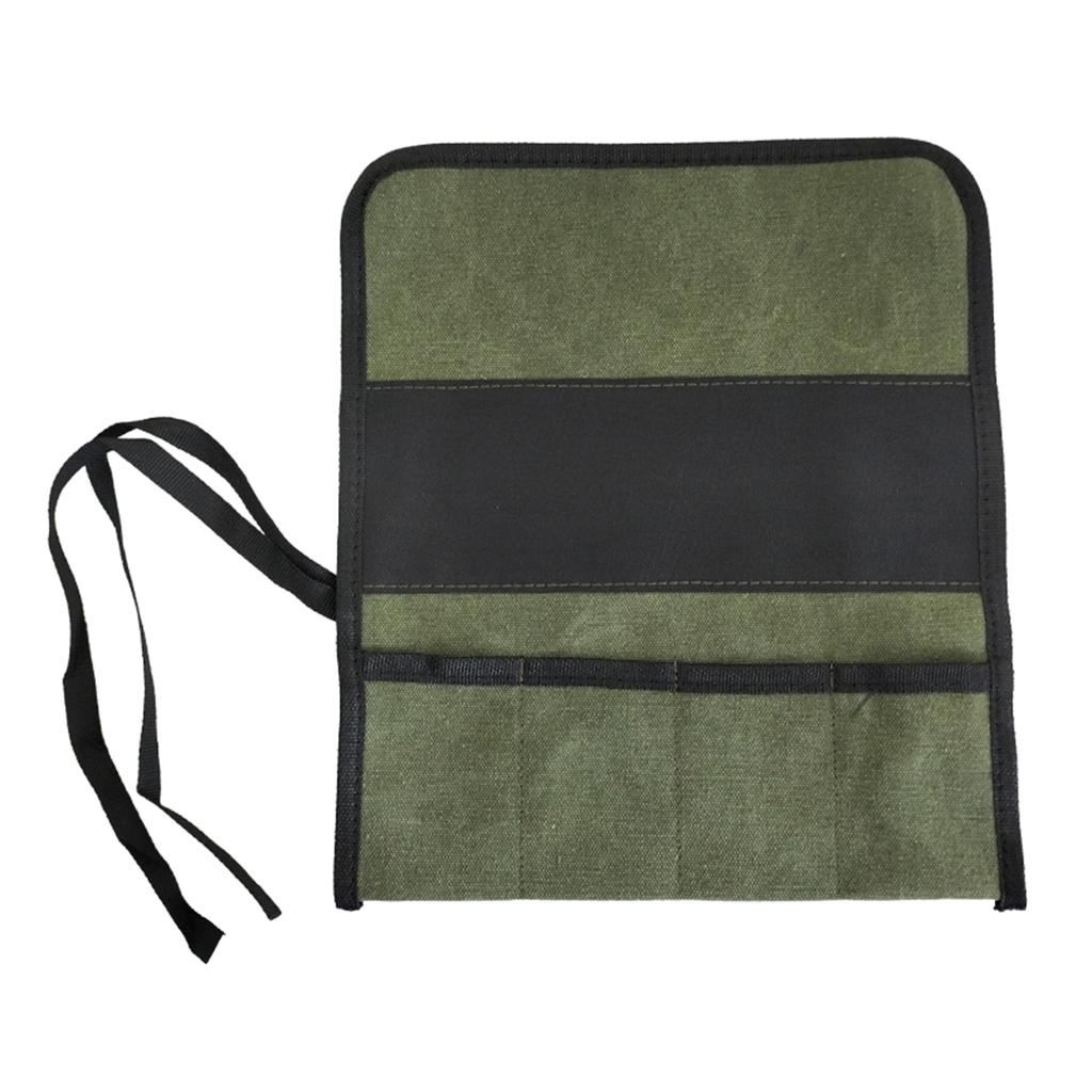 Portable Wood Carving Chisel Set in a Versatile Tool Roll Canvas Organizer for Woodworkers and Hobbyists