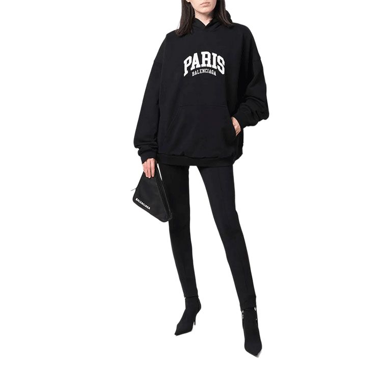 Balenciaga Mens Cities Paris Wide Fit Hoodie 674986TLVL81070